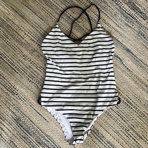 Lands’ End Striped One Piece